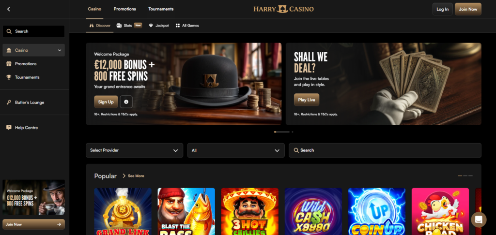 homepage van no cruks aanbieder harry casino