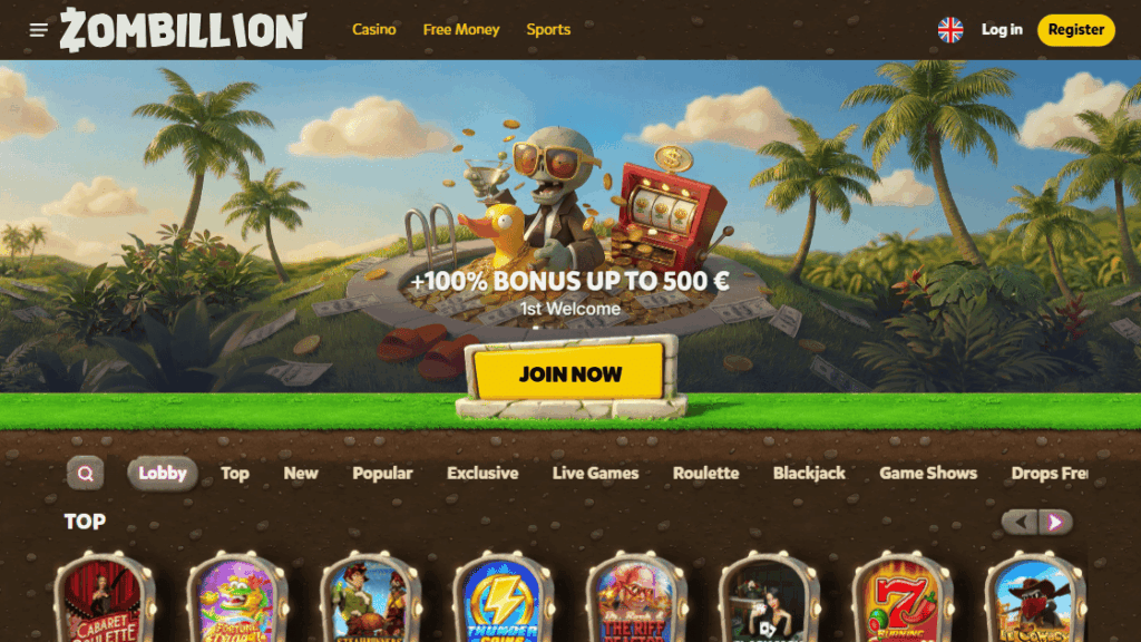 homepage van zombillion no cruks casino